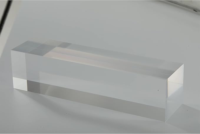CiaoHER 2in Thickness Solid Acrylic Cube Display Block Clear Polished Pedestal Stand Riser Solid Base 2" x 2" x 8", 1 Pack