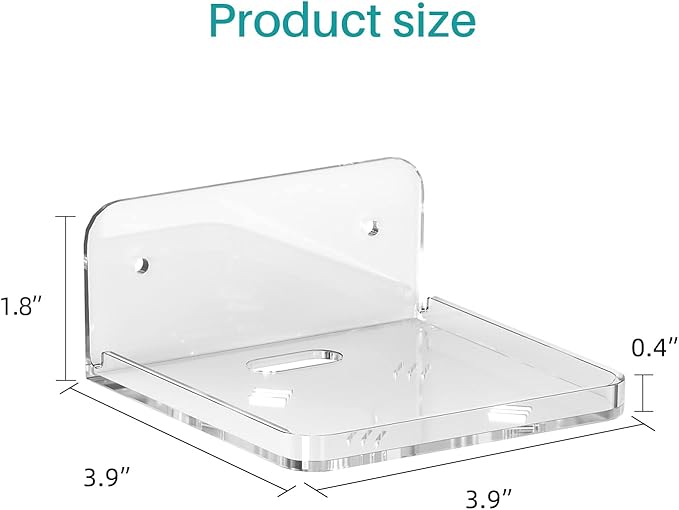 Wall Mount Floating Shelves for 2 Pcs Camera Mini Speaker Shelf Baby Monitor - Clear Mini Shelf Flexible Use for Wall Space in Bedroom Bathroom Kitchen Living Room