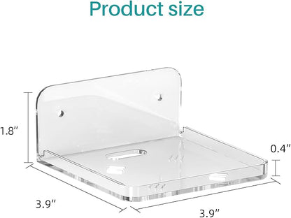 Wall Mount Floating Shelves for 2 Pcs Security Baby Camera Shelf Mini Speaker Other Small Items in Bedroom Bathroom Kitchen Living Room Clear Mini Shelf Flexible Use for Wall Space(S+L)