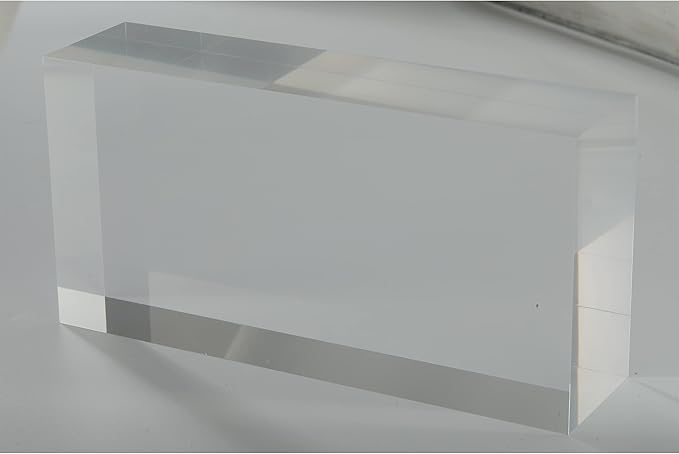 CiaoHER 2in Thickness Solid Acrylic Cube Display Block Clear Polished Pedestal Stand Riser Solid Base 2" x 4" x 8", 1 Pack