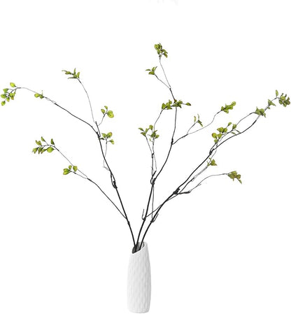 3pcs Artificial Ficus Branches Greenery for Vase, Faux Silky Eucalyptus Stems, Tree Twig for Home, Office, Banquet Decor (A-Green)