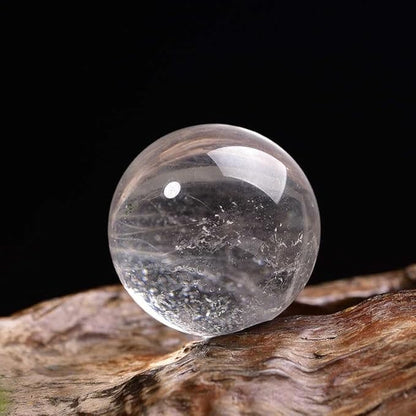 Natural Clear Quartz Crystal Sphere with Stand，5PC Real Crystals Ball, Clear Quartz Small Ball Decor (Clear Quartz Ball)