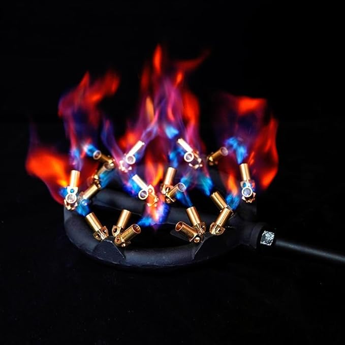 Powerful Propane Burner for Outdoor Cooking - 23 Brass Tip Jet Burner Ideal for Camping, Turkey Frying, and More with Stove Buddy Compatibility GB-23 LP(Propane Gas 23 Tips)