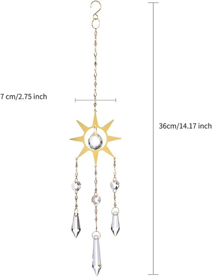 Prism Sun Catchers Hanging Indoor Window Crystal Rainbow Maker Celestial Suncatchers Sparkling