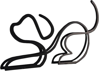 Minimalist Art Sculpture, Personalized Metal Abstract Metal Line Minimalist Art Crafts Creative Line Drawing Ornaments for Wall, Living Room, Home Office Desk Decoration (Line Dog)