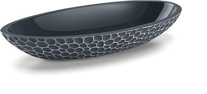 Emibele Jewelry Dish, Honeycomb Resin Ring Holder Jewelry Tray Key Bowl Decorative Trinket Dish for Vanity Entryway Table Home Decor, Gray