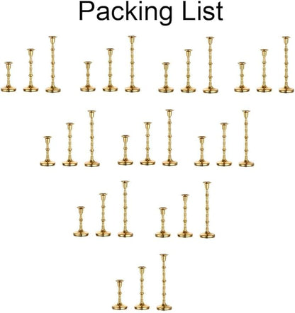 Brass Candlestick Holders Vintage: Tall Gold Taper Candle Holder Set of 30 Antique Candle Stick Holders for Christmas Wedding Centerpieve Living Room Mantle Home Decor Bridal Shower