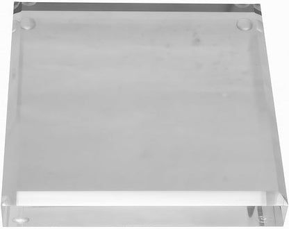 CiaoHER 1in Thickness Beveled Acrylic Square Display Block Clear Polished Pedestal Stand Riser (6x6, 1pack)
