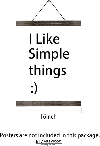 16x20 16x24 Poster Frame, Magnetic Light Wood Wooden Frame Frames Hanger for Photo Picture Canvas Artwork Wall Hanging (3 Pack, 16", Brown)