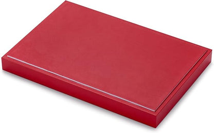 Oirlv Gorgeous Red Leather 24 Grid Jewelry Tray with Removable Inserts Jewelry Cards Stackable Necklace Trays Necklace Drawer Organizer