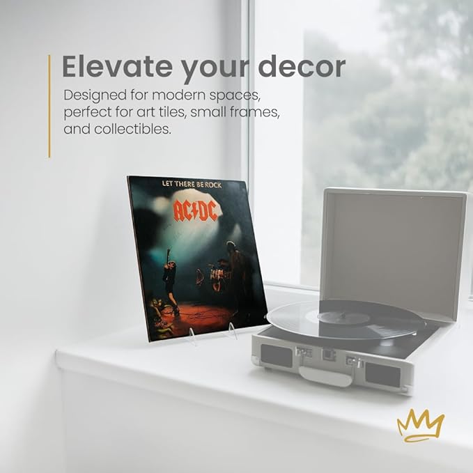 KINGDOM SOLUTIONS Made in USA 48-Pack Adjustable Acrylic Easels - Plate Stand - Sturdy Book Stand for Art, Pictures, Plates, Frames - Unique on The Market