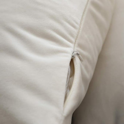 Set of 2 Comfortable Throw Pillow Cover for Bedding, Decorative Accent Cushion Sham Case for Couch Sofa, Soft Solid Velvet with Zipper Hidden - 20"x20", Ivory