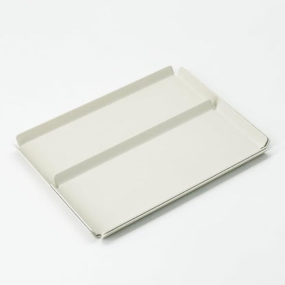 Aluminum Organizer Tray for Desk & Entryway - Minimalist Metal Catchall for Keys, Jewelry, Wallet | A7 Tall, Ivory | by PROGETTO2.70