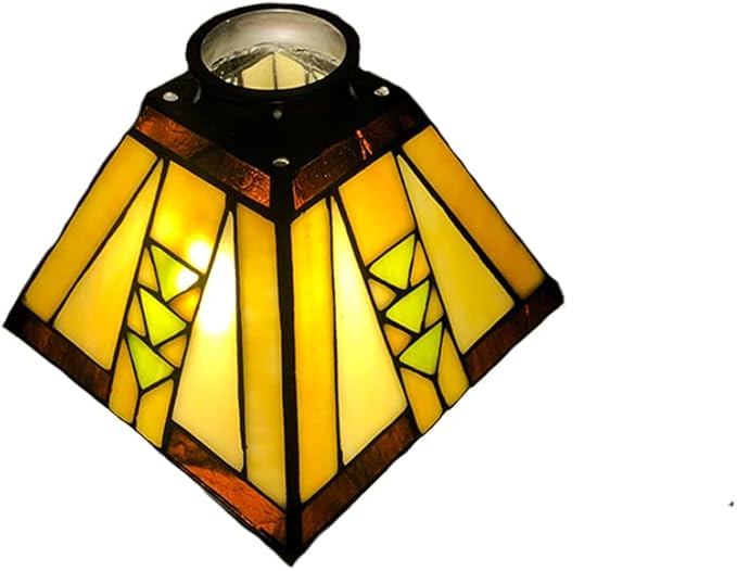HUIMEIJU Tiffany Square Wall or Pendant Lamp - Geometric Stained Glass Replacement Lampshade
