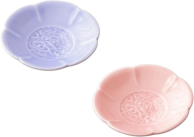 Cloud Ceramic Trinket Dish, 4.1 Inch Small Jewelry Tray with Auspicious Cloud Motifs (Symbolizing Good Fortune), Decorative Jewelry Holder for Vanity & Nightstand, Gift Packaging for Culture Lovers