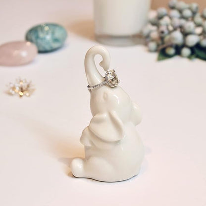 Elephant Gifts: Ring Holder with Good Luck Trunk & Cute Elephant Decor - Perfect for Wedding, Bridal Shower, Birthday & Christmas Gifts