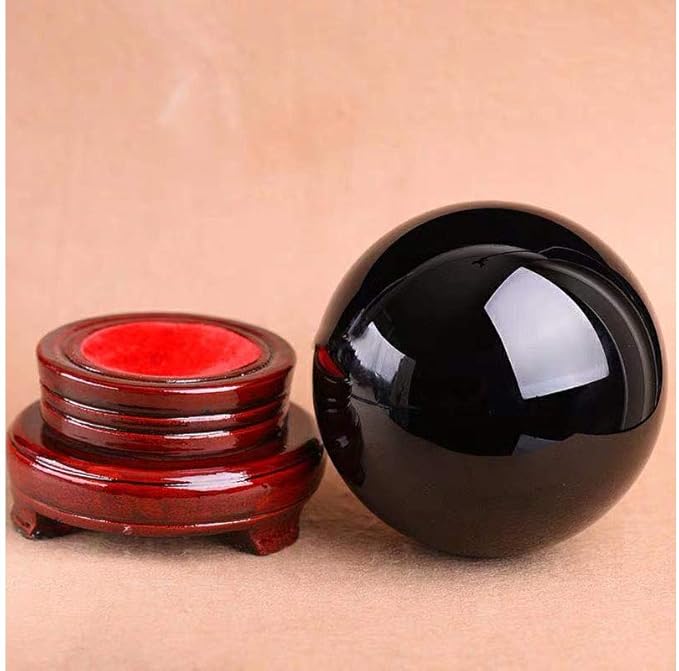 Natural Black Obsidian Healing Crystal Gemstone Sphere Ball for Reiki Balancing Meditation Energy Home and Office Decoration 60mm 300grams (6cm, Obisdian)