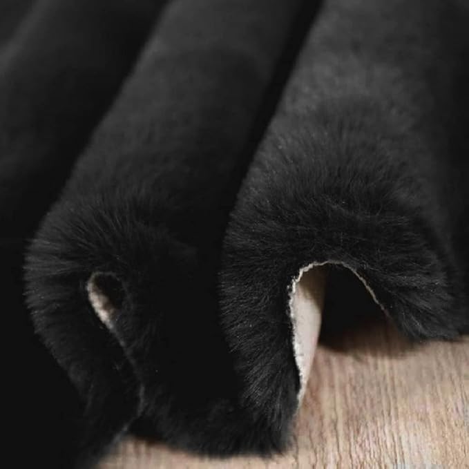 Black Washable Area Rugs 6x9 Rugs for Living Room Faux Rabbit Fuzzy Fur Rug for Bedroom Nursery Rugs Room Décor