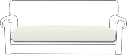 Easy-Going Stretch Cushion Cover Sofa Cushion Furniture Protector Sofa Seat Sofa Slipcover Sofa Cover Soft Flexibility with Elastic Bottom (Oversized Sofa Cushion, Cream)