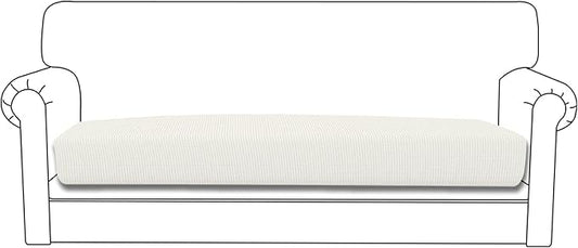 Easy-Going Stretch Cushion Cover Sofa Cushion Furniture Protector Sofa Seat Sofa Slipcover Sofa Cover Soft Flexibility with Elastic Bottom (Oversized Sofa Cushion, Cream)