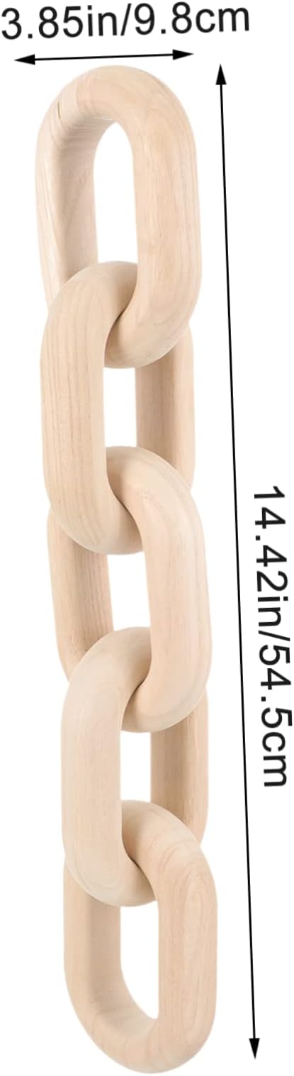 Decorative Wood Chain Links for Living Room Rustic Knot Decor for Home Table Centerpiece Handmade Natural Wood Ornament for Nursery Bedroom and Housewarming Gifts