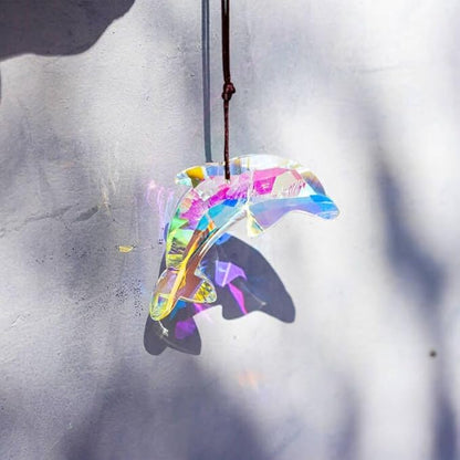 76mm/3in Lovely Crystal Dolphin Prism Sun Catchers,Window Crystal Prism Suncatcher,AB Coating Hanging Crystals for Indoor Outdoor Christmas Decor