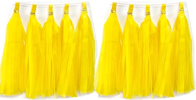 30pcs Paper Tassels Garland Banner Tissue Paper Tassel DIY Hanging Paper Decorations Party Tassel Garland Decor Baby Shower Nursery Wedding Festival Baby Shower Decoration(30, Yellow)