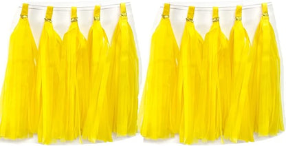 30pcs Paper Tassels Garland Banner Tissue Paper Tassel DIY Hanging Paper Decorations Party Tassel Garland Decor Baby Shower Nursery Wedding Festival Baby Shower Decoration(30, Yellow)