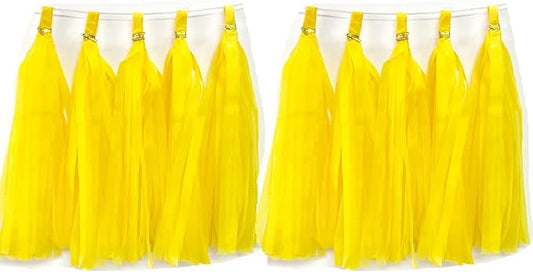 30pcs Paper Tassels Garland Banner Tissue Paper Tassel DIY Hanging Paper Decorations Party Tassel Garland Decor Baby Shower Nursery Wedding Festival Baby Shower Decoration(30, Yellow)