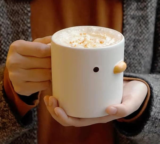 PURROOM Cute Duck Coffee Mug, Handmade Glaze Chick Cup, Safety Ceramic Milk Latte Mugs, 14 oz Cute Tea Cup. Best Gifts For Coffee & Mug Collector.