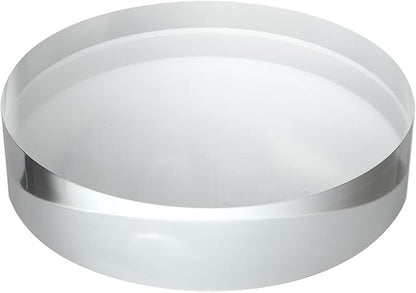 CiaoHER 2in Thickness 12in Diameter Acrylic Disc Display Block Clear Polished Round Pedestal Stand Riser 12" x 2", 1 Pack