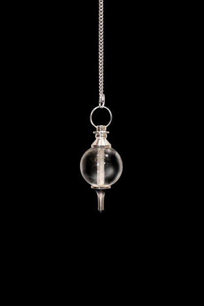 L PEDRA & CRYSTAL Crystal Ball Pendulum – Polished Gemstone Sphere with Chain for Dowsing, Divination, or Decor | Ball-Shaped Crystal Pendant for Energy Work & Display (Crystal Quartz Ball Pendulum)