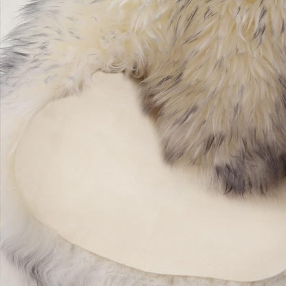 HUAHOO Premium Genuine Sheepskin Rug White Grey Real Australia Sheepskin Natural Luxury Fluffy Lambskin Fur Area Rug Seat Covers for Kids Bedroom Sofa Chair Cover Quarto Pelt/4' x 6' Wolf Tip