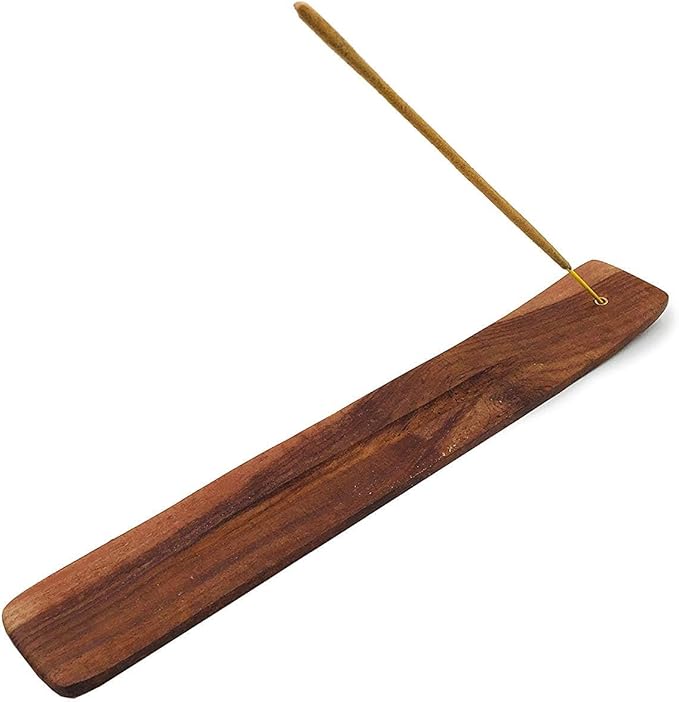 Yajna Traditional-Handmade-Burner Wooden-Incense-Strip-Holder Ash-Catcher-Stand for-Aromatherapy-Meditation-Yoga (Incense Strip Holder 10 inch(2 pcs))