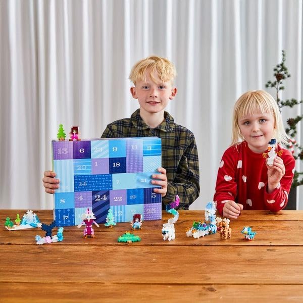 PLUS PLUS Christmas Advent Calendar 2025, 25 Kids Building Block Toys, Mini 3D Puzzle Kits, Fun Holiday Countdown Stem Gifts, 600 Pieces - Arctic Adventure