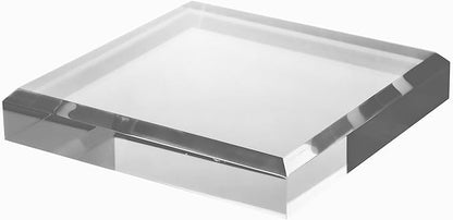 CiaoHER 1in Thickness Beveled Acrylic Square Display Block Clear Polished Pedestal Stand Riser (6x6, 1pack)