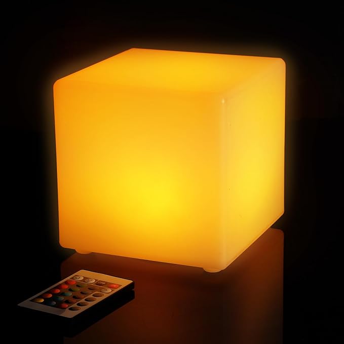Frienda 4 Pcs Light up Cubes Cool Cosmic Cube Lights 16 Colors LED Mood Lamp Waterproof LED Light Cube for Nursery Home Patio Party Decor (8 Inch)