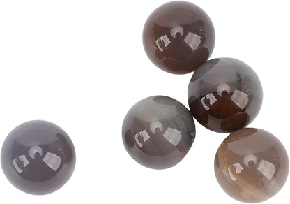 Gray Agate Balls, Polished Mineral Stone Spheres for Home Decor, 5PCS Natural Agate Stone Balls for Aquarium Vase Filler Unique Gift