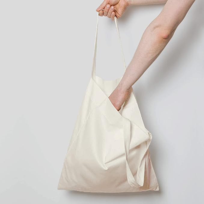 NPBAG 100 Pack 15'' X 16'' Natural Cotton Tote Bags, Lightweight Blank Bulk Cloth bags with 1pc of PTFE Teflon Sheet