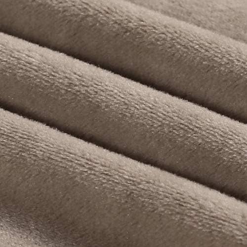 PrinceDeco Velvet Sofa Cushion Covers, Stretch Couch Cushion Covers for Individual Seat Couch Slipcover Sets Furniture Protector for Loveseat Sofa Cushion Width Up to 29.5", Taupe