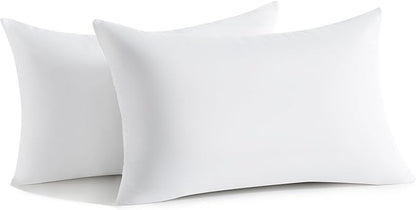 Oubonun 14 x 22 Throw Pillow Inserts - Soft, Plush & Decorative Down Alternative Pillows for Couch Sofa Bed, Machine Washable - White, Pack of 2