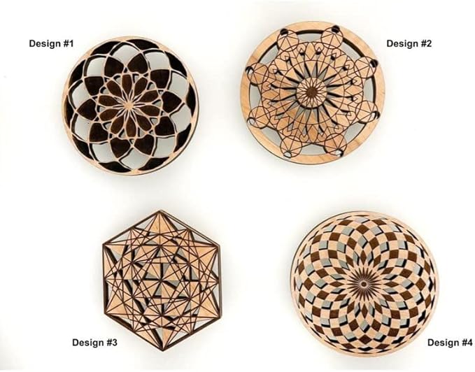 Geometric Wood Coasters Set of 4 - Laser Cut