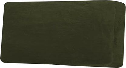 H.VERSAILTEX Velvet Stretch Individual Couch Cushion Cover Plush Cushion Slipcover for Loveseat Sofa Cushion Furniture Protector Seat Cushion Sofa Cover (1 Piece Sofa Cushion Cover, Olive)