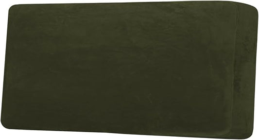 H.VERSAILTEX Velvet Stretch Individual Couch Cushion Cover Plush Cushion Slipcover for Loveseat Sofa Cushion Furniture Protector Seat Cushion Sofa Cover (1 Piece Sofa Cushion Cover, Olive)