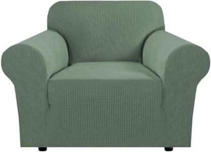 H.VERSAILTEX High Stretch Armchair Cover 1-Piece Rich Jacquard Chair Covers for Living Room Spandex Fabric Sofa Cover for Dogs Stay in Place Machine Washable (Armchair 31"-40": Loden Frost)