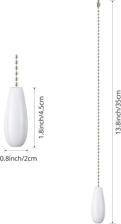 8 Pieces Ceiling Fan Pull Chains Extender Wooden Pendant Pull Chain Extension for Ceiling Light Lamp Fan(White)