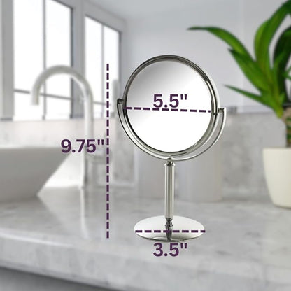 Small 5X Magnifying Mirror - 5.5" Makeup Mirror in Chrome Finish - Model MC105C