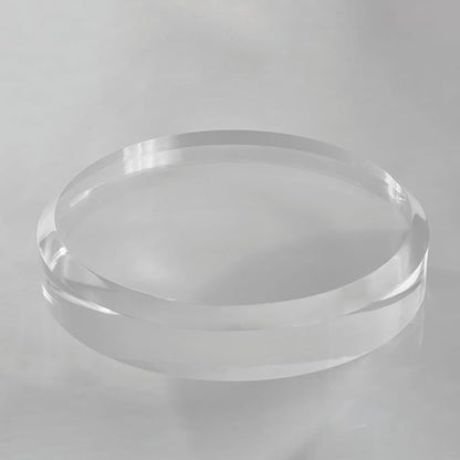 CiaoHER 2in Thickness Acrylic Disc Display Block Clear Polished Round Pedestal Stand Riser (11'' x 2'')