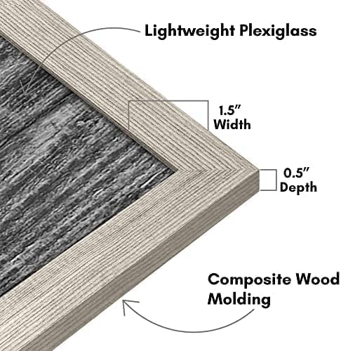 Americanflat 16x20 Picture Frame with Polished Plexiglass - Wide Picture Frames Made of Engineered Wood for Vertical or Horizontal Wall Display - Epic Collection - Driftwood