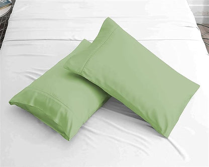 Upgrade Your Bedding Experience with The Made of 100% Cotton Pillow Cases 2 Pack Standard Pillowcases 20" x 26" Size fits Standard Pillows. Envelope Closure Sage